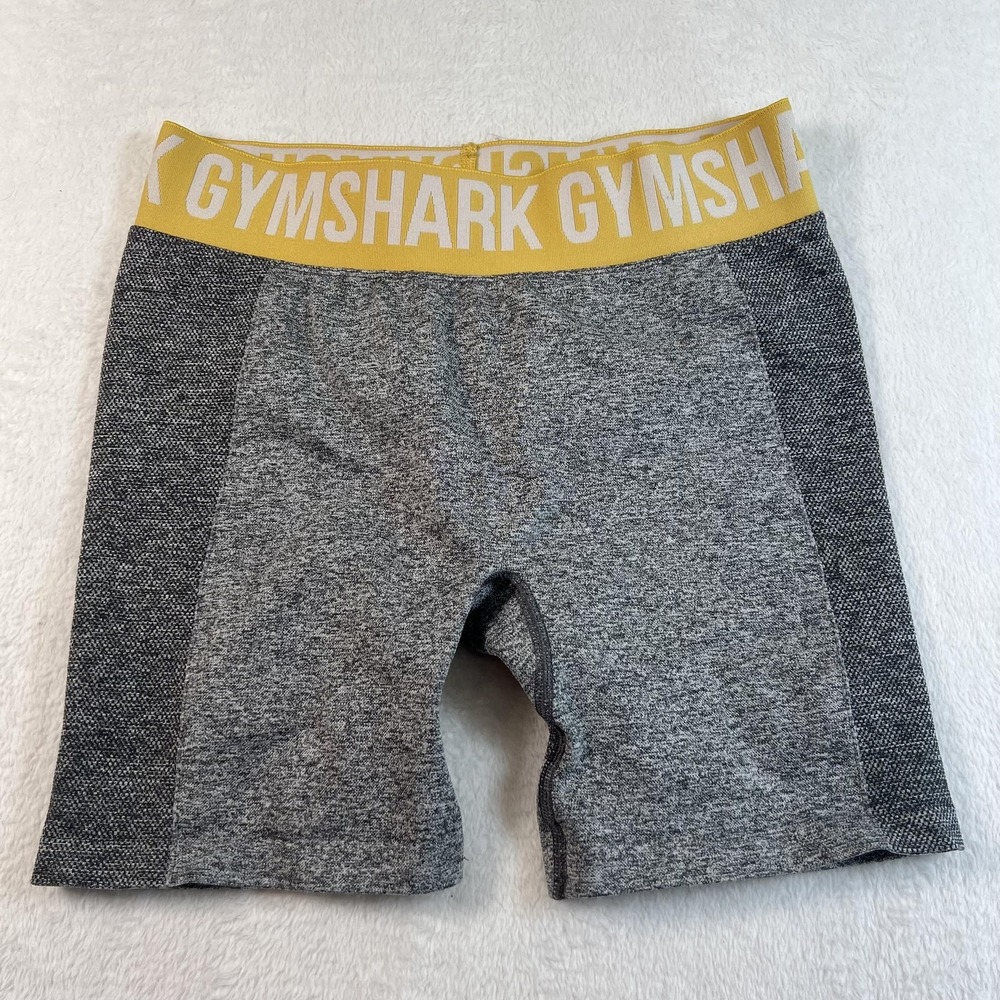 Gymshark‎ Shorts Womens Small Gray 5 In Inseam Compression Knit Biker Athletic